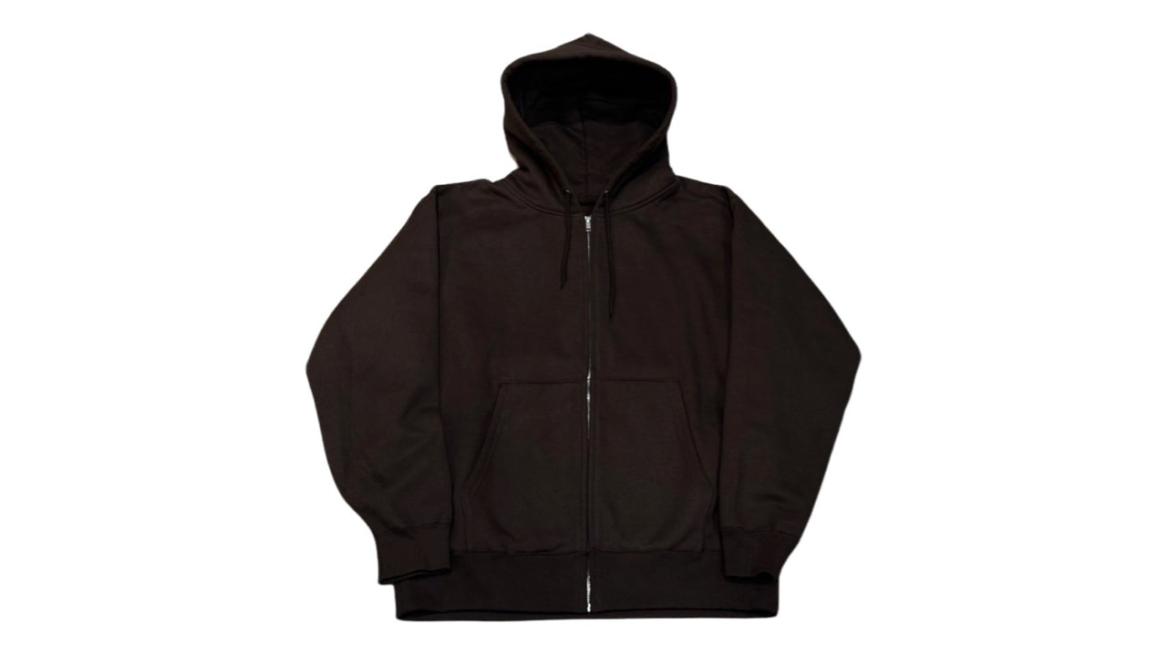 "gambling × BLUEMONDAY" 15.6oz Zip Up Hoodie Brown