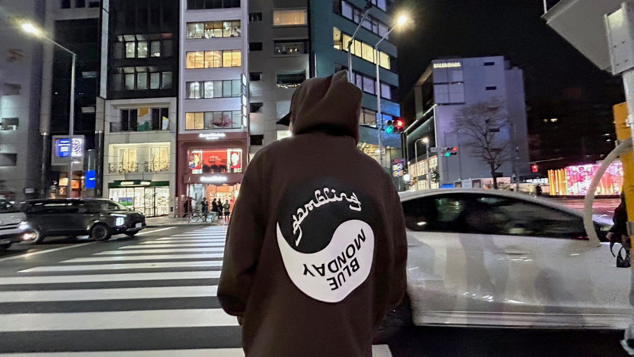 "gambling × BLUEMONDAY" 15.6oz Zip Up Hoodie Brown