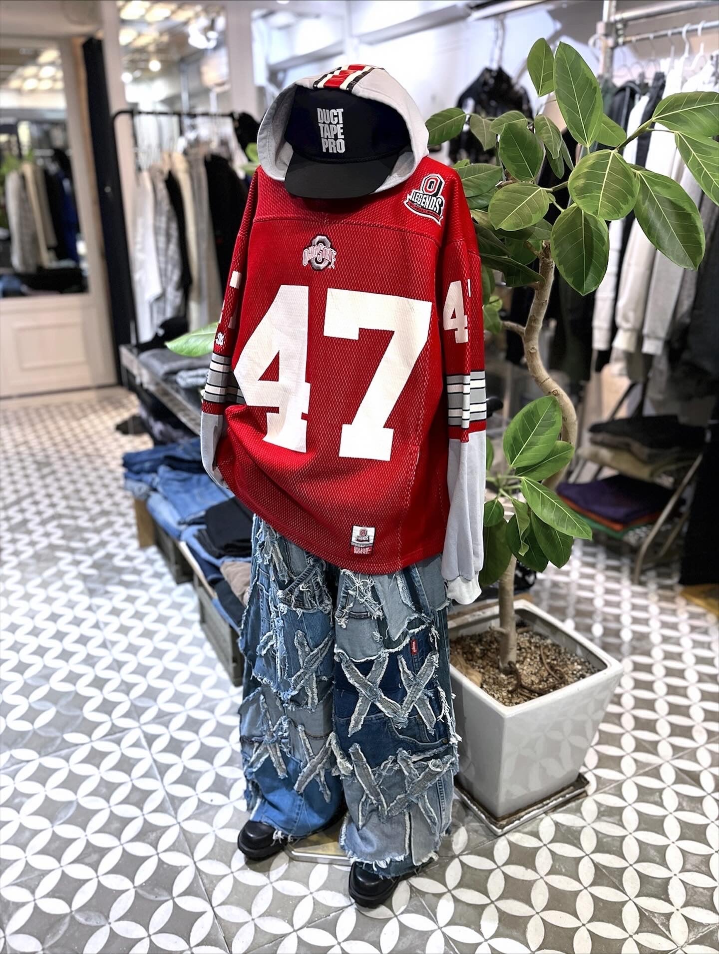 Remake baggy denim pants