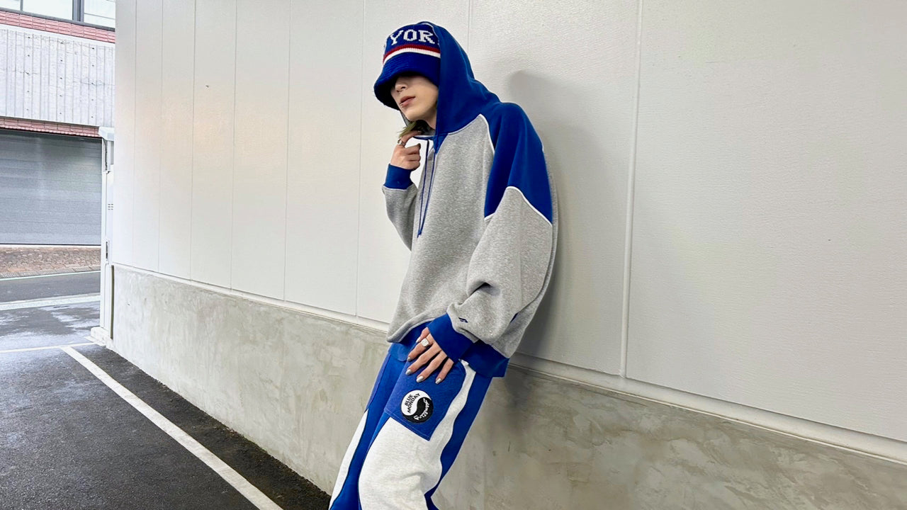 "gambling × BLUEMONDAY" Wave Switching Sweat Pants