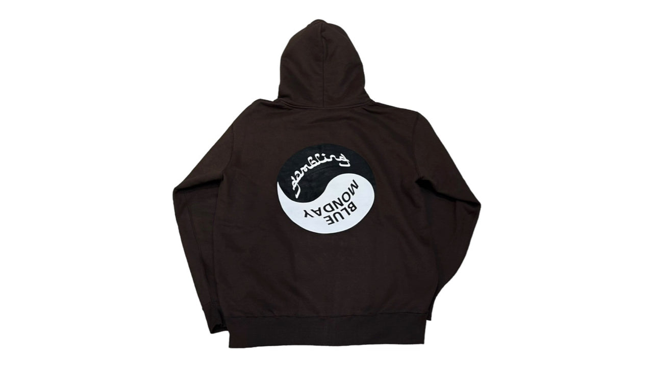 "gambling × BLUEMONDAY" 15.6oz Zip Up Hoodie Brown