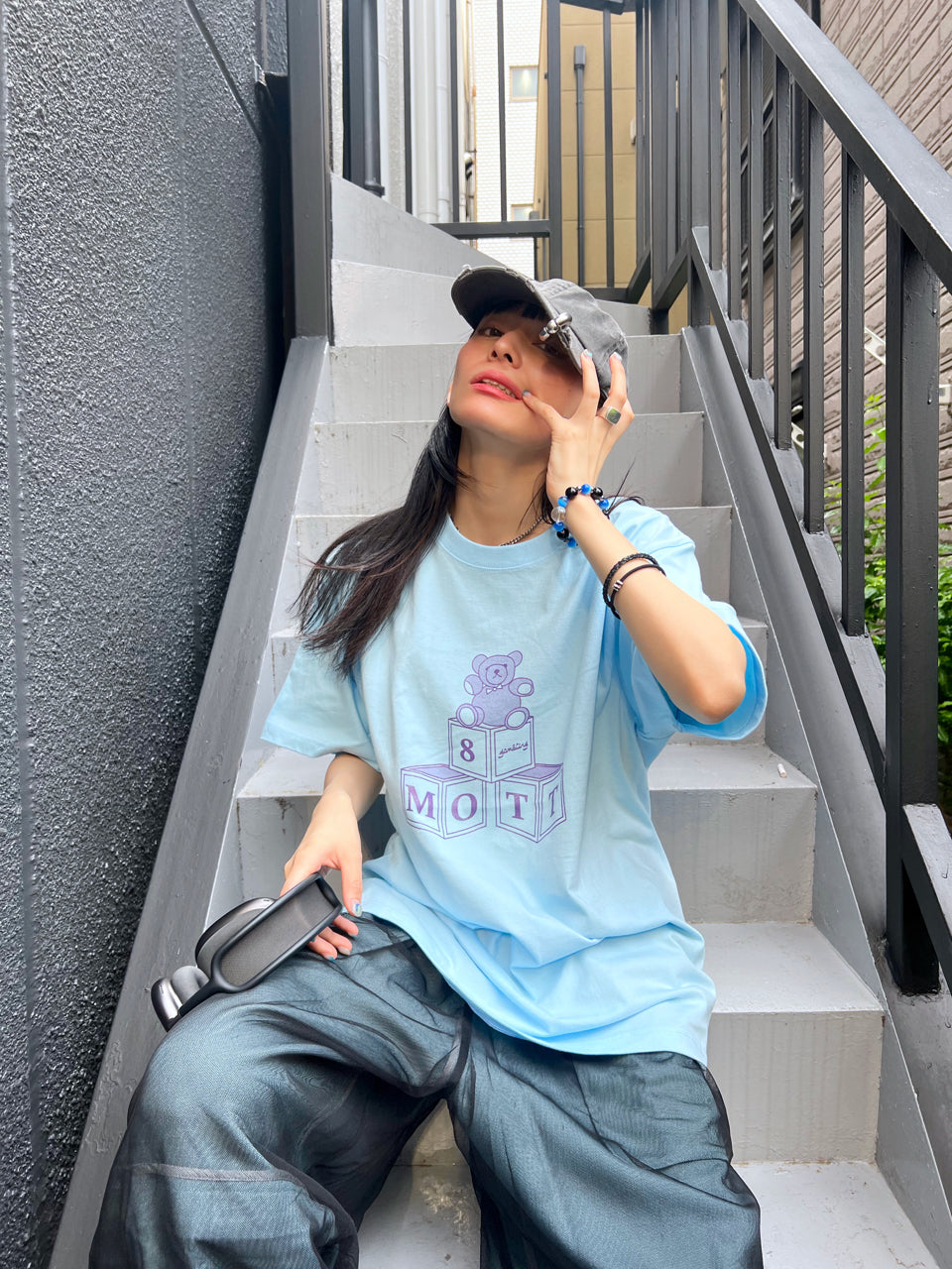 GAMBLING LDK BEAR TEE (L-BLUE) (XL)