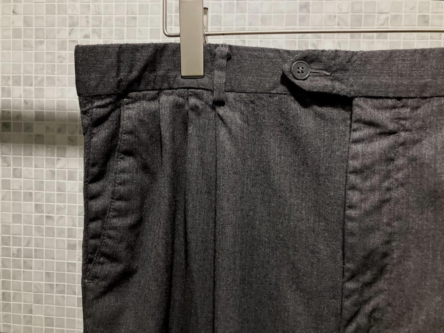 "GIVENCEY" Vintage Flannel Wool Wide Slacks