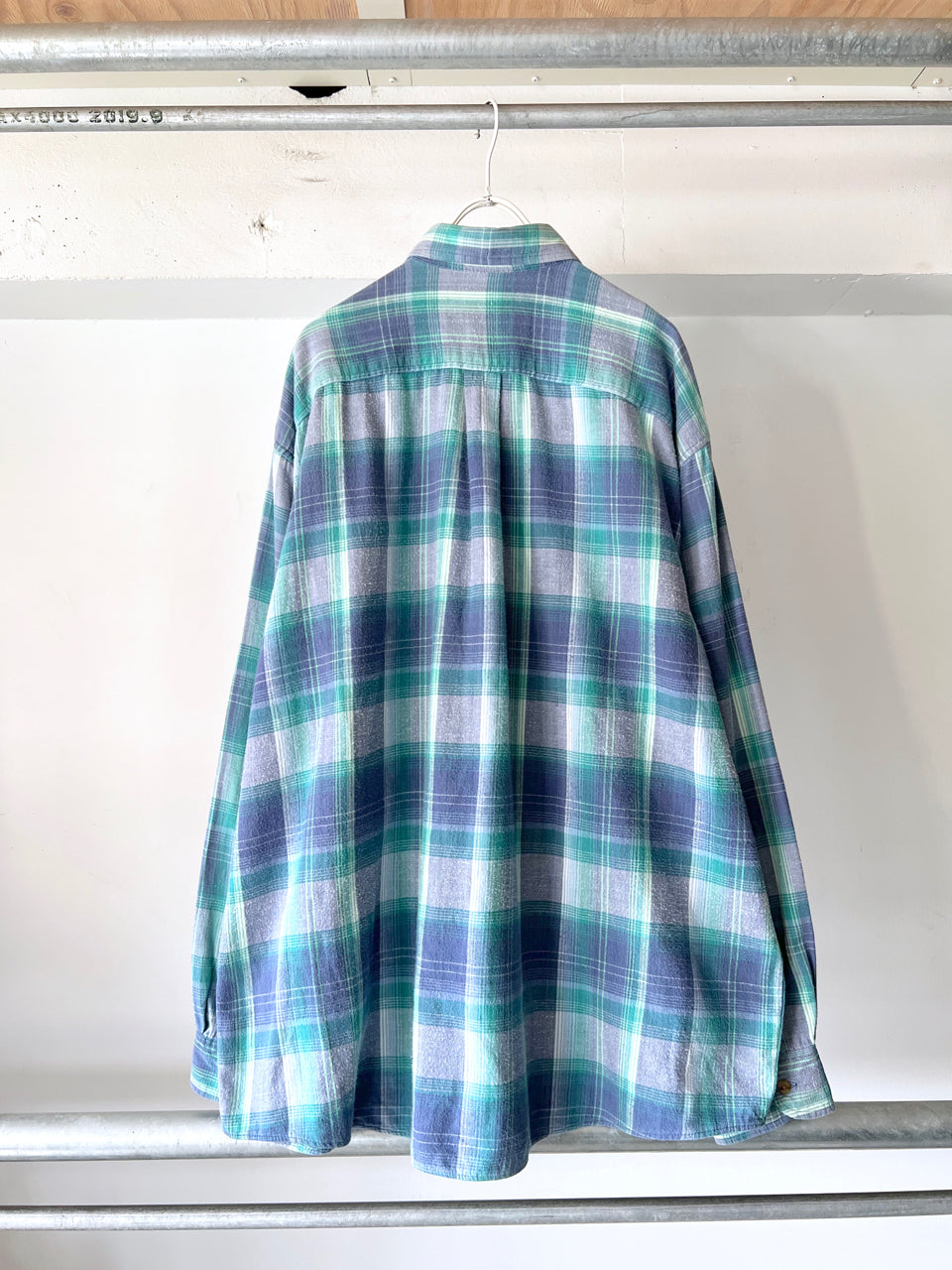 old Soft Cotton BD Shirt Blue Green Plaid