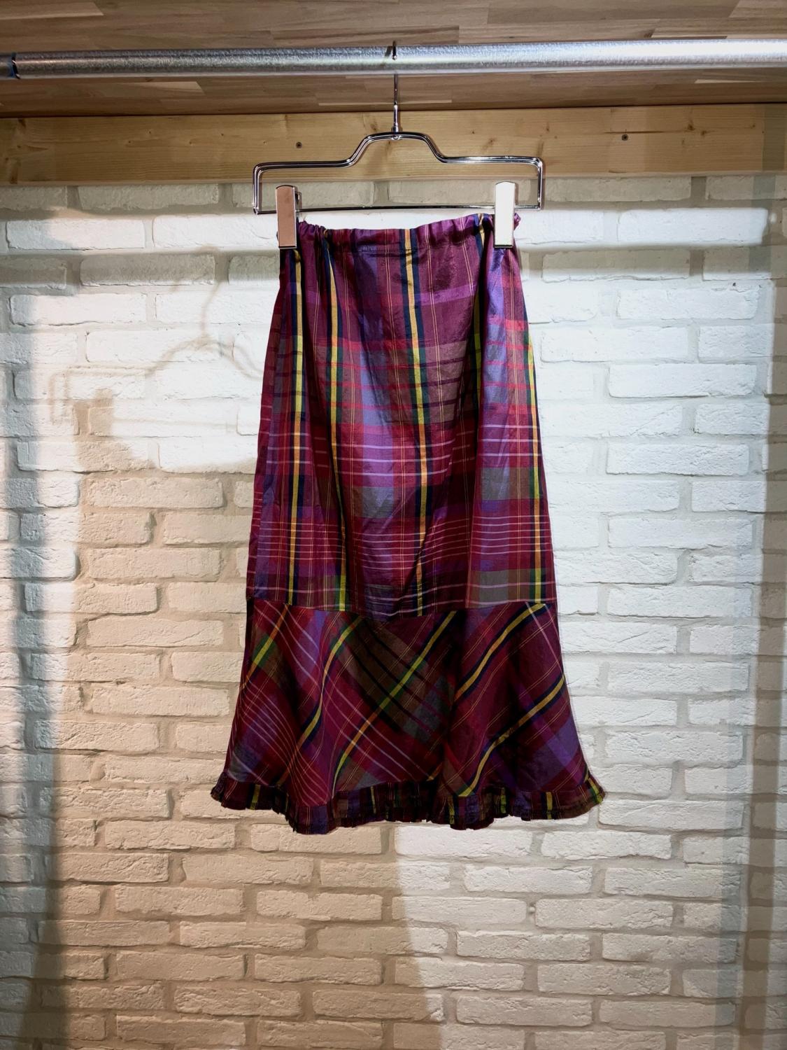 Old Cute &Cool Check Silk Skirt