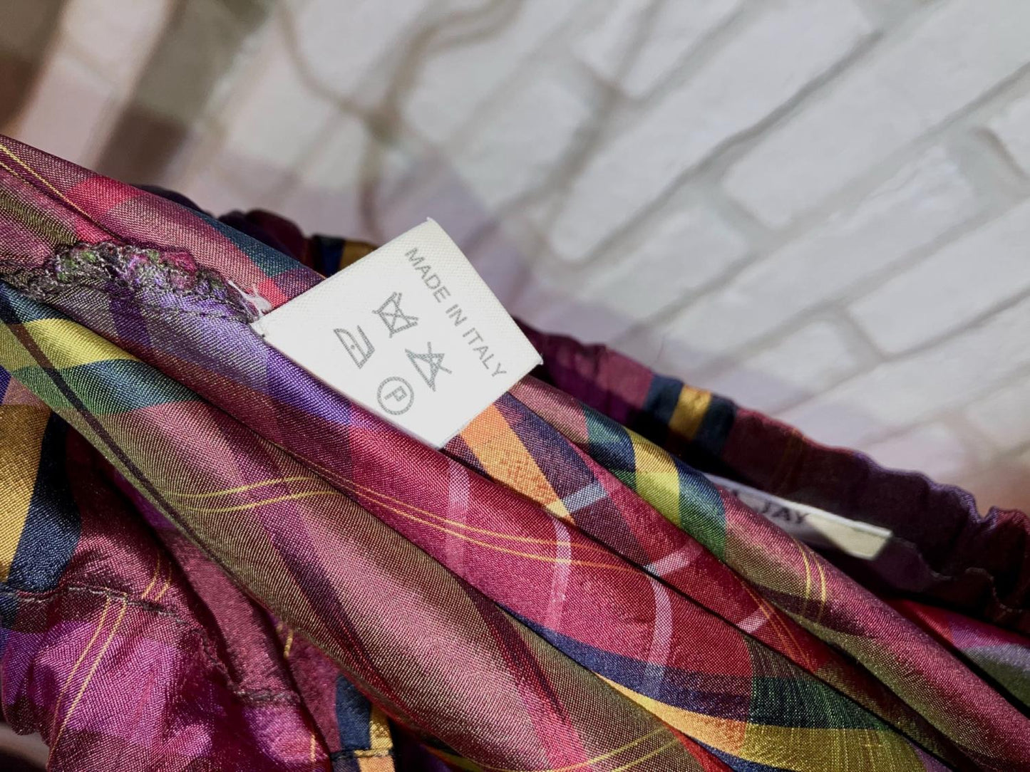 Old Cute &Cool Check Silk Skirt