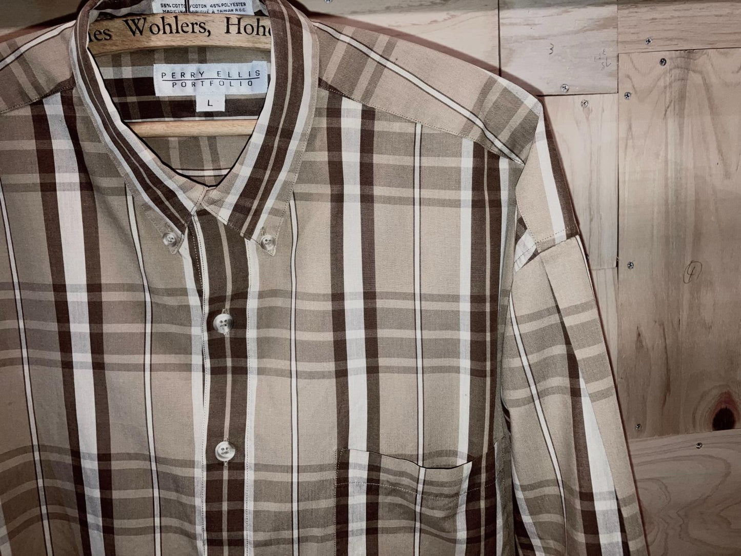 "PERRY ELLIS" Old Lam Color Check Shirt