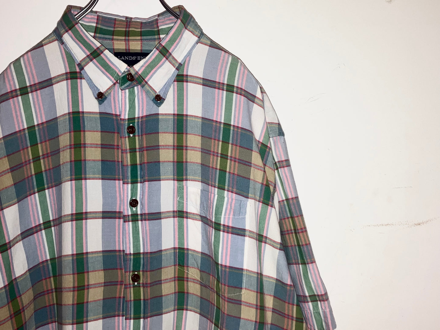"LANDS'END" Old Check Shirt