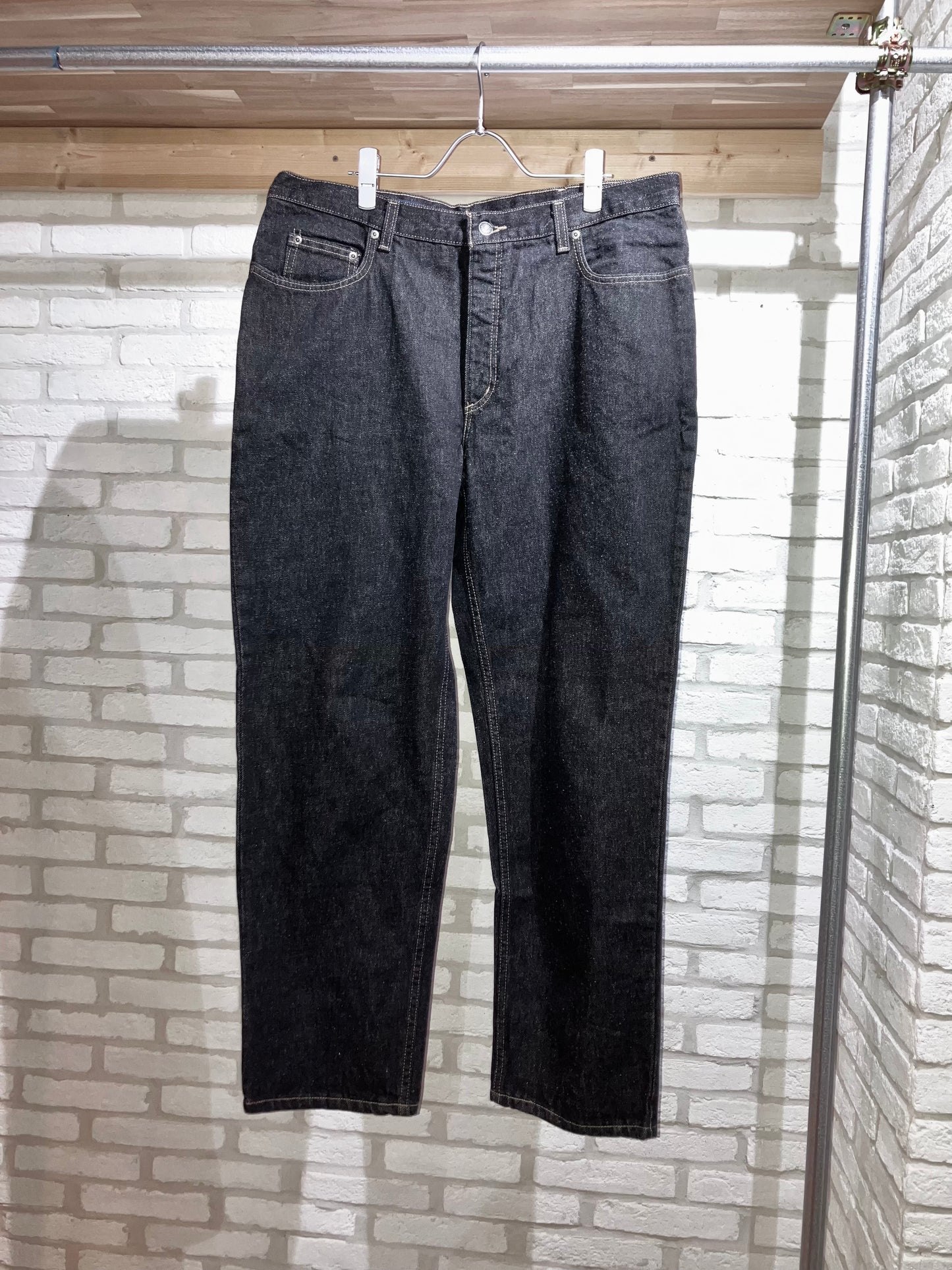 "LANDS'END" 90〜00s Yarn Dye BLK Denim Pants "NOS' Special Piece!!!"