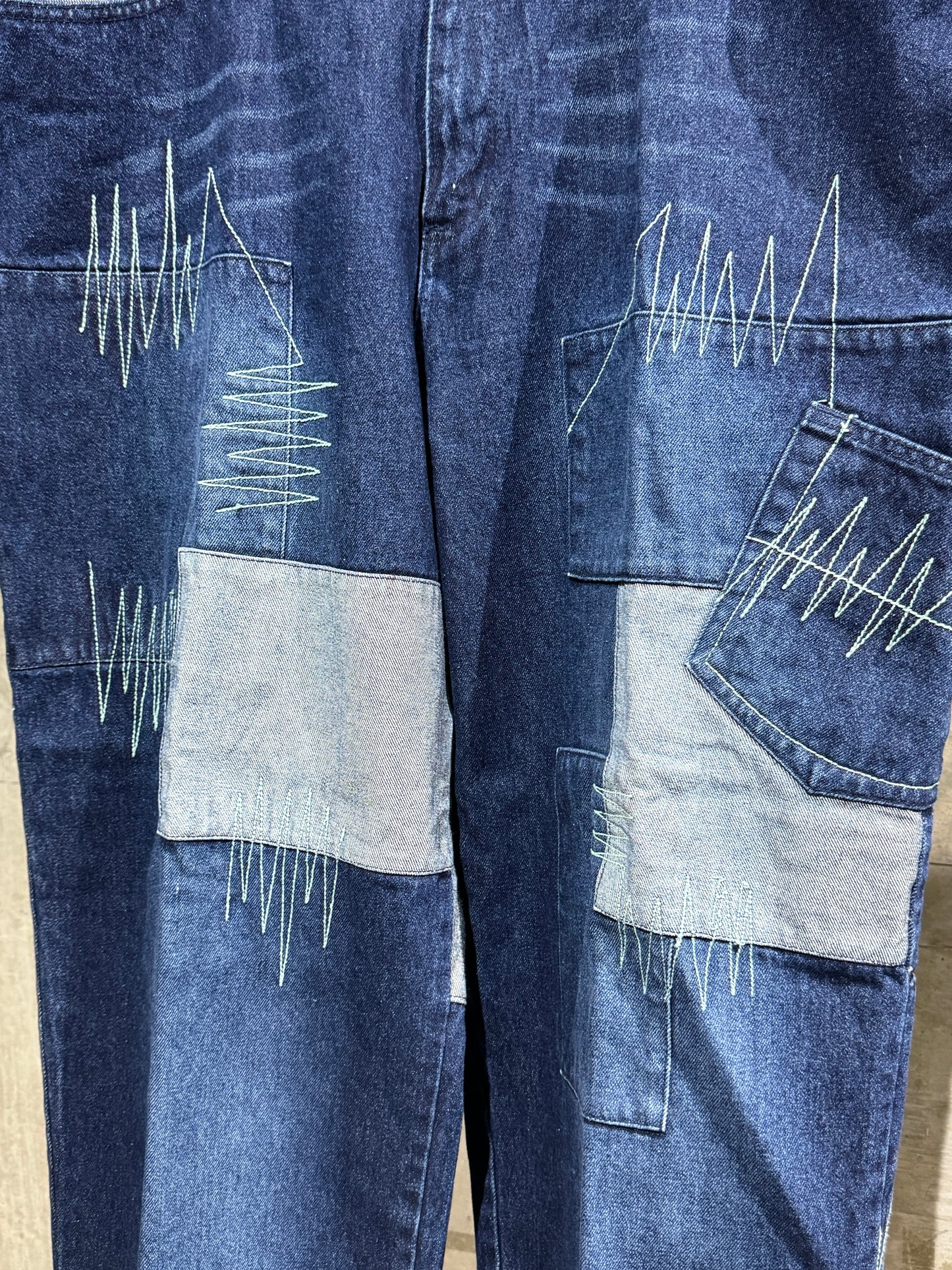 Noiz Jeans Patchwork Design Denim Pants