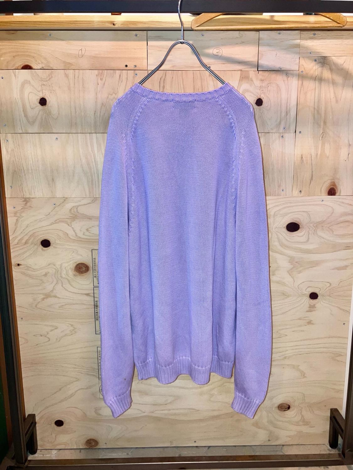 "LANDS'END" 00s Lavender Color Cotton Knit