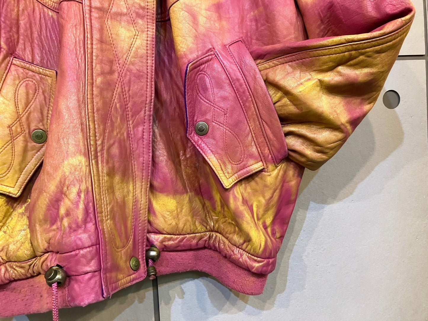 Vintage Design Leather Blouson