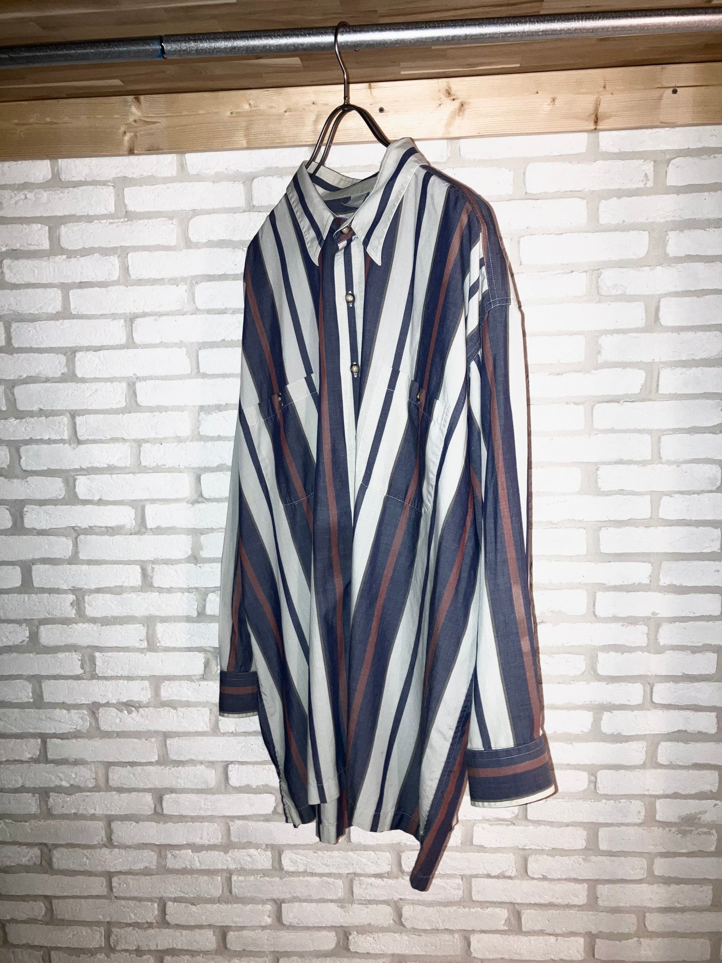 "KING SIZE" Old Oversized Stripe Shirt