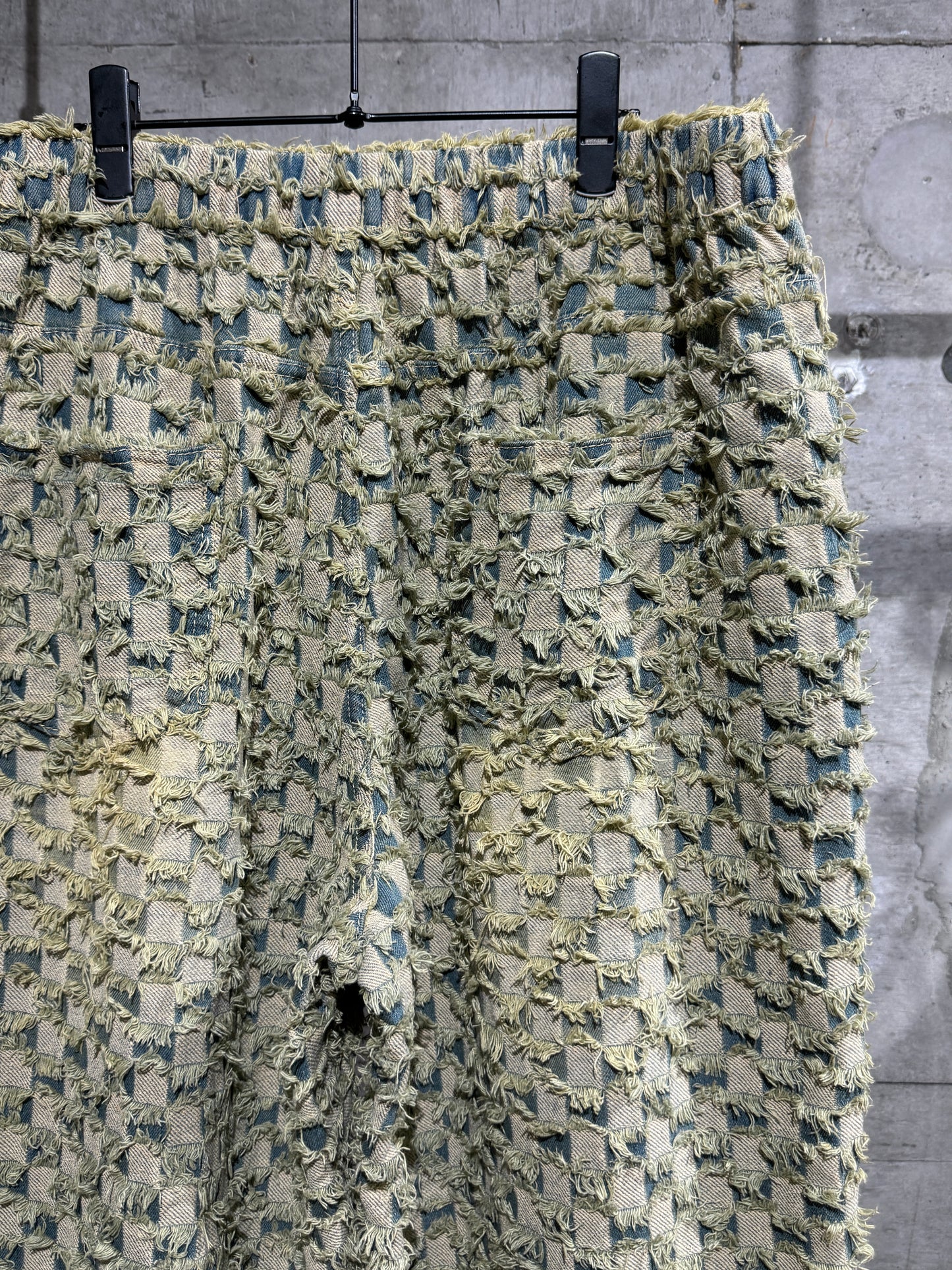checker board jacquard pants