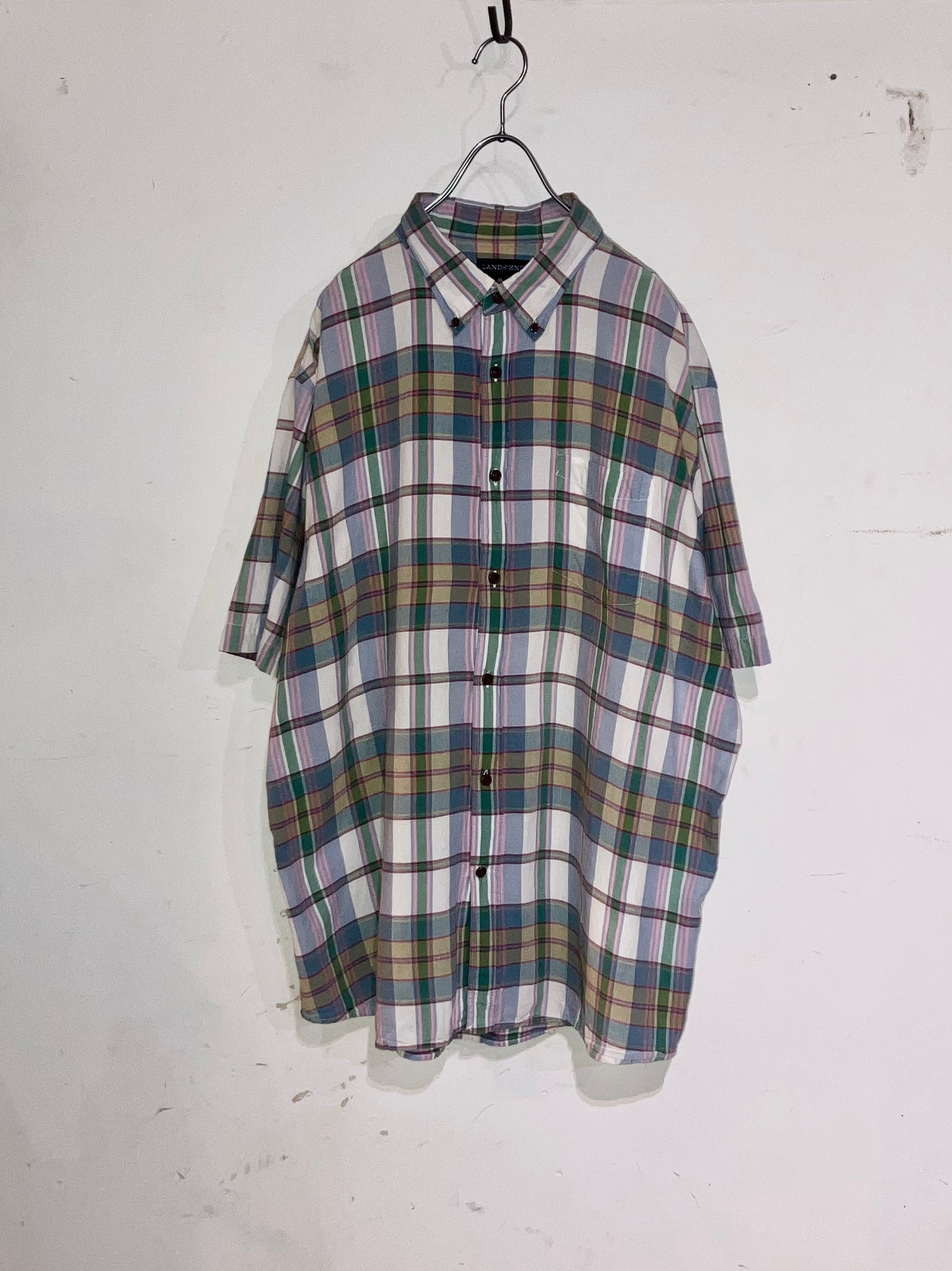 "LANDS'END" Old Check Shirt