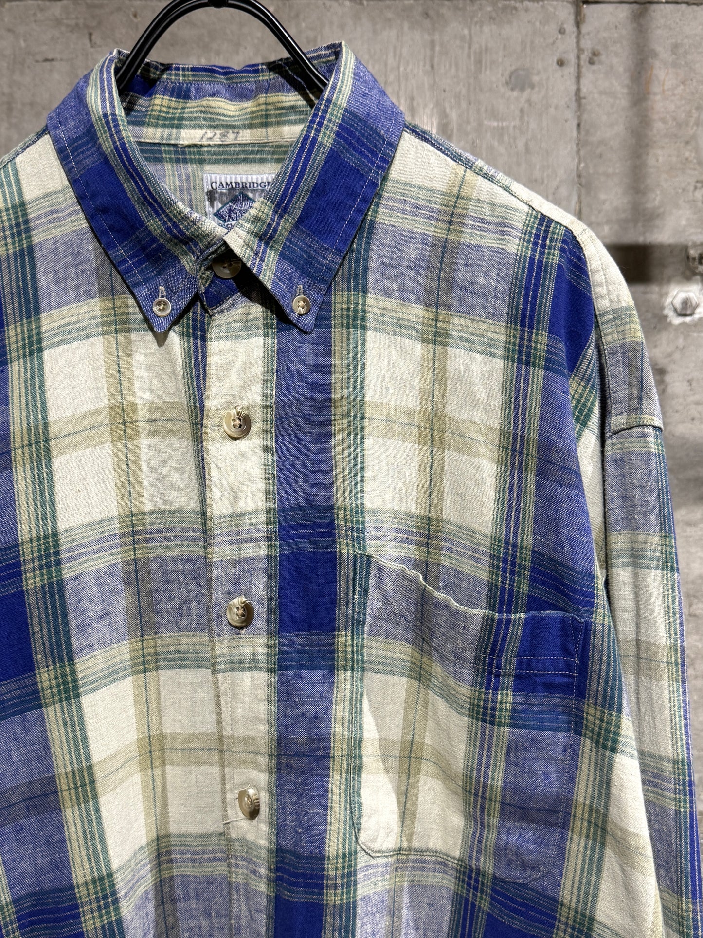 Linen Mix Plaid Shirt