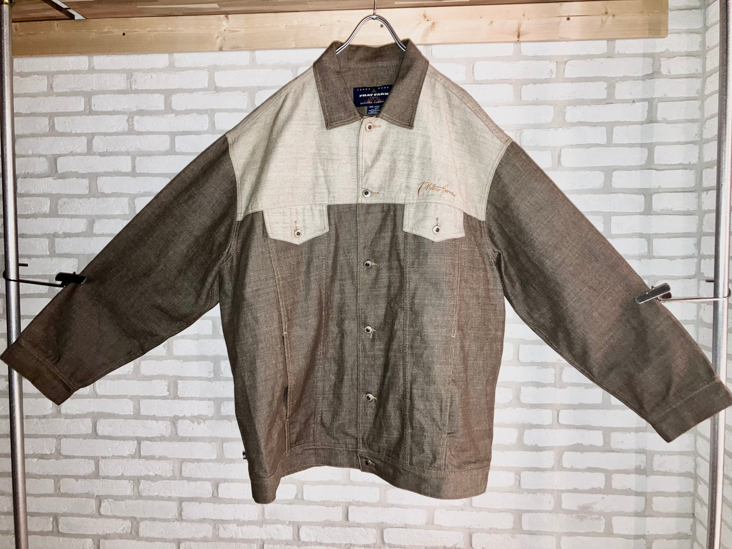 "PHAT FARM" Old Oversized Design Denim JKT