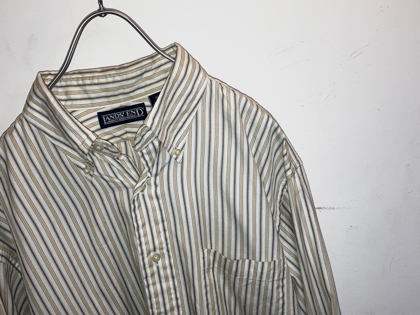 "LANDS'END" 00s Stripe Dress Shirt