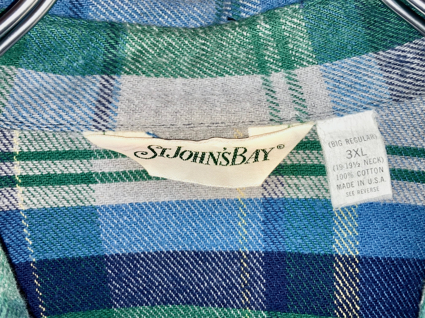 "ST JOHN'S BAY" Old Oversized Heavy Flannel Check Shirt