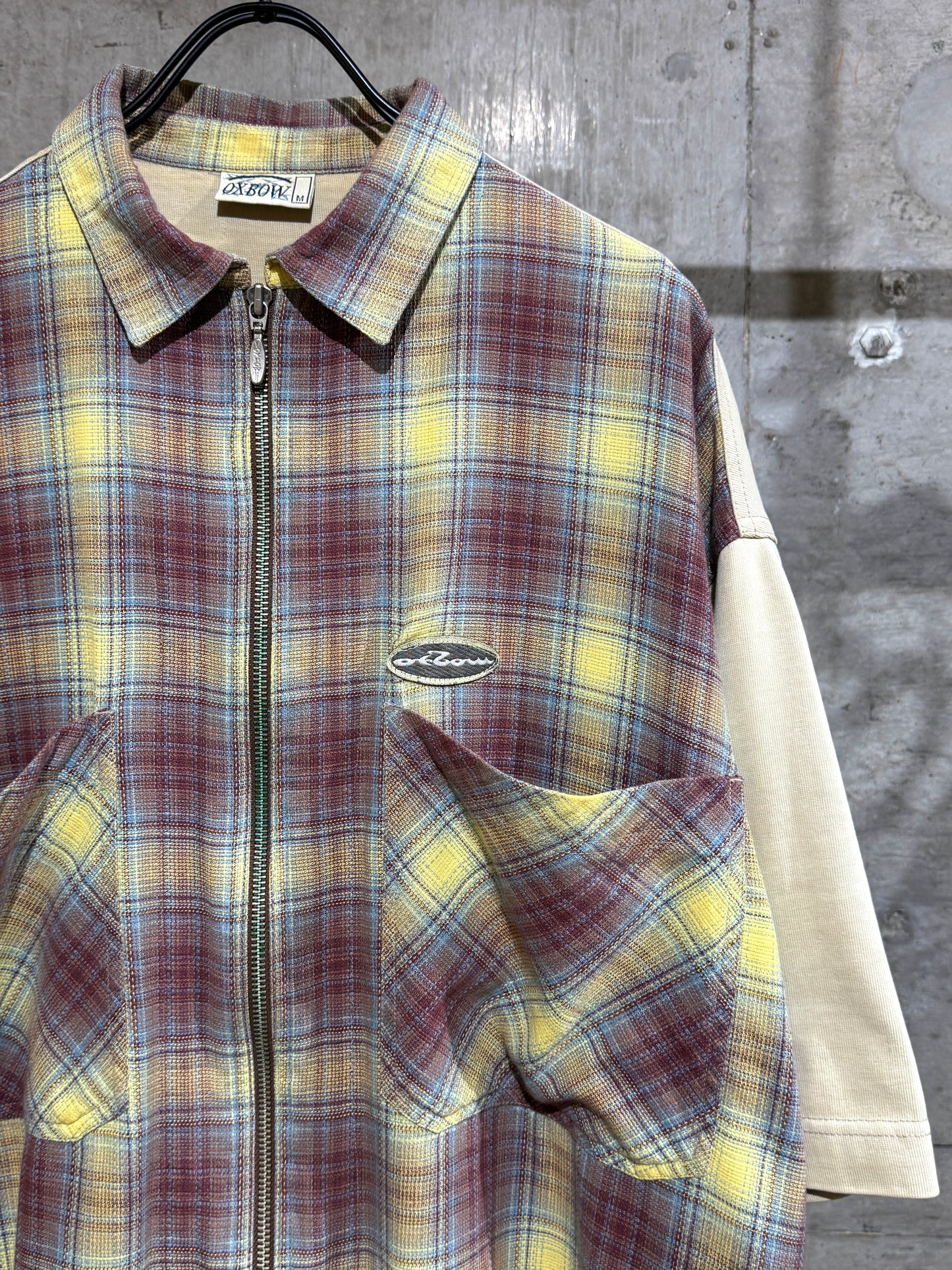 Vintage Euro Zip-up Plaid Shirt