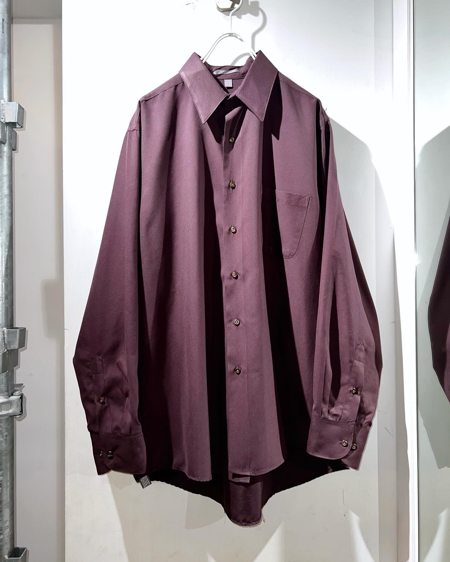 Geoffrey Beene Wine Smooth Fabric Button Up Shirt