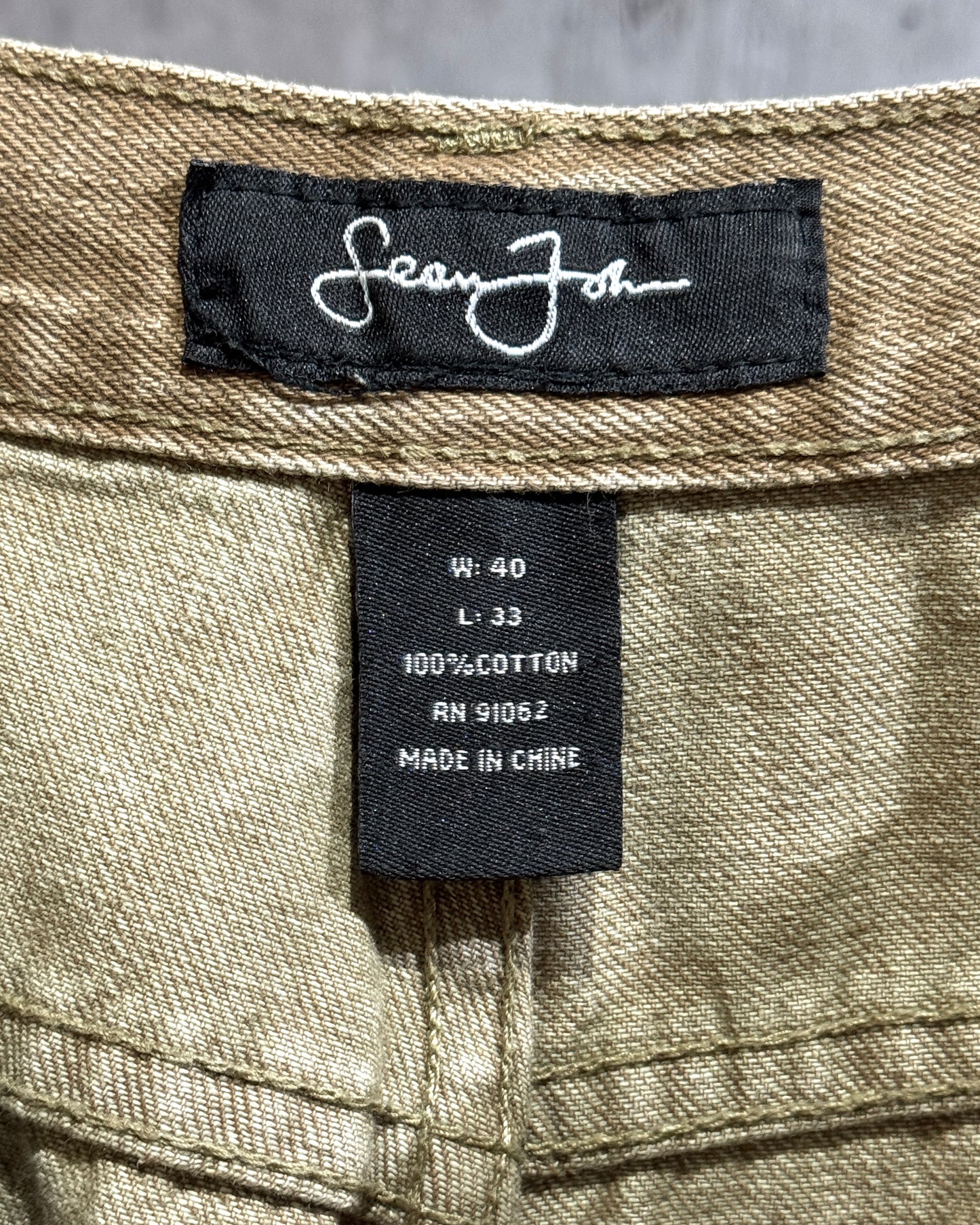 Sean John Embroidered Wide Denim Pants