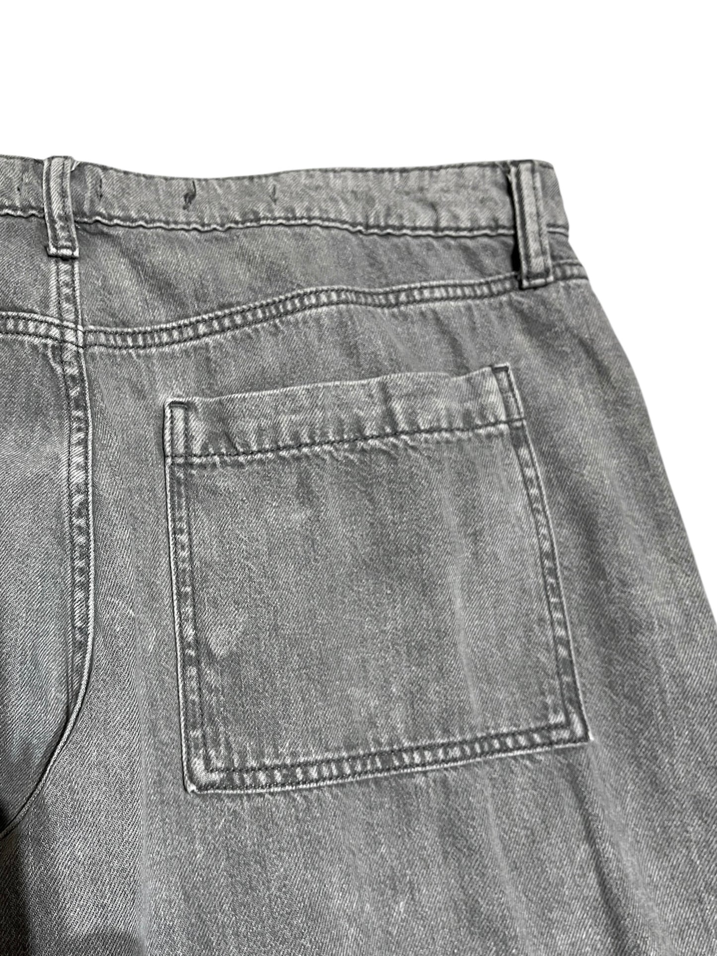Grey Wide Denim Cargo pants