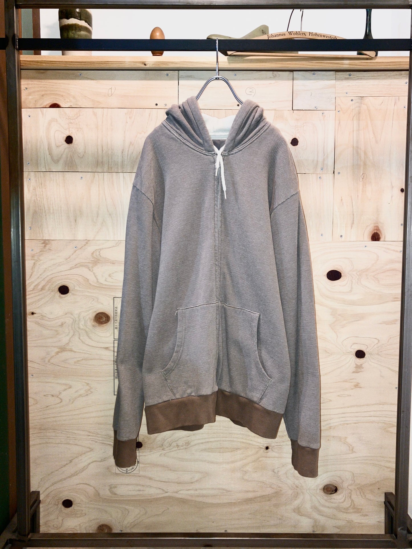 "OLD NAVY" 00s Border Pattern Thermal Liner Zip Up Hoodie