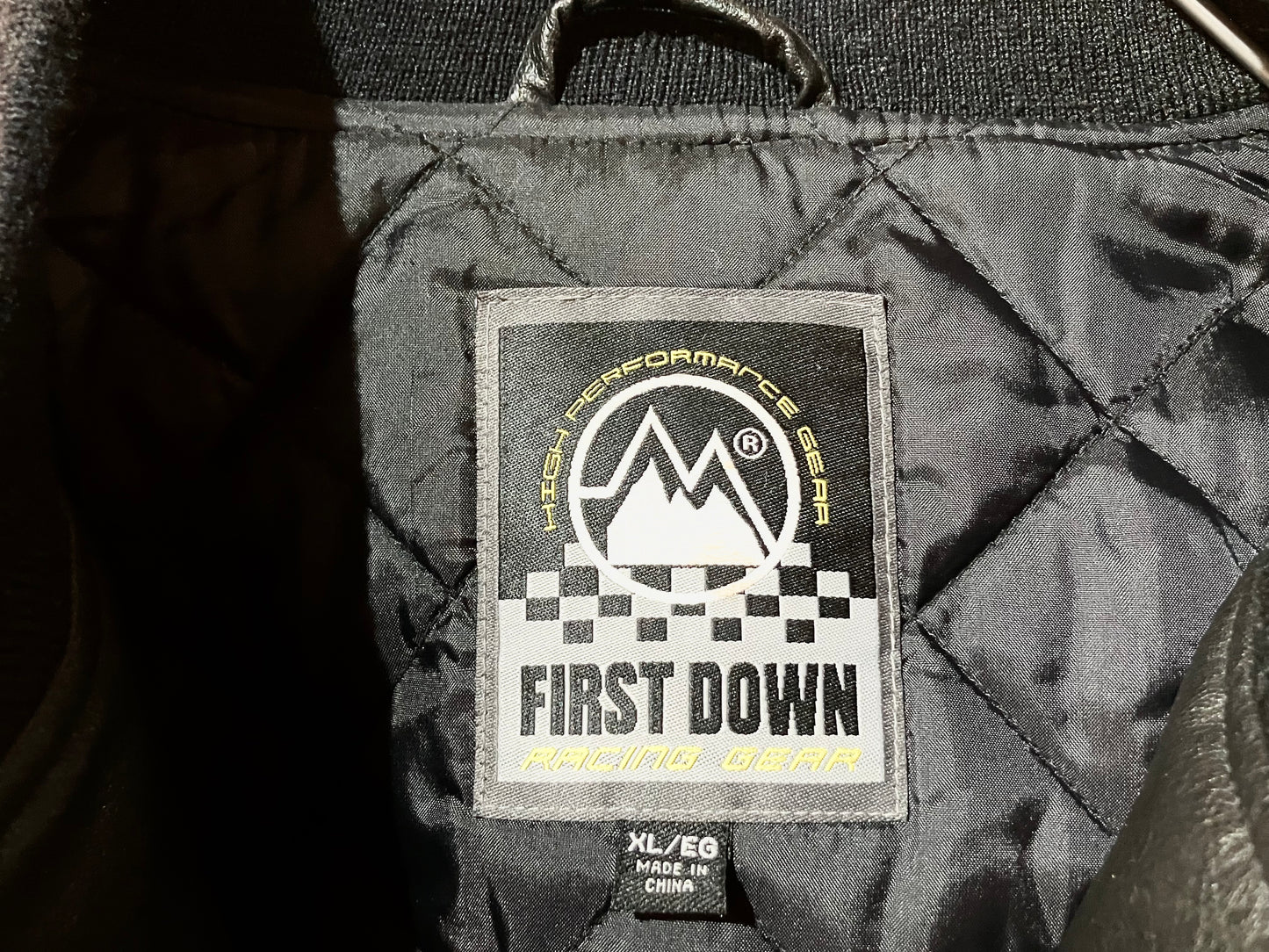 "FIRST DOWN" Old Design PVC Leather Varsity JKT