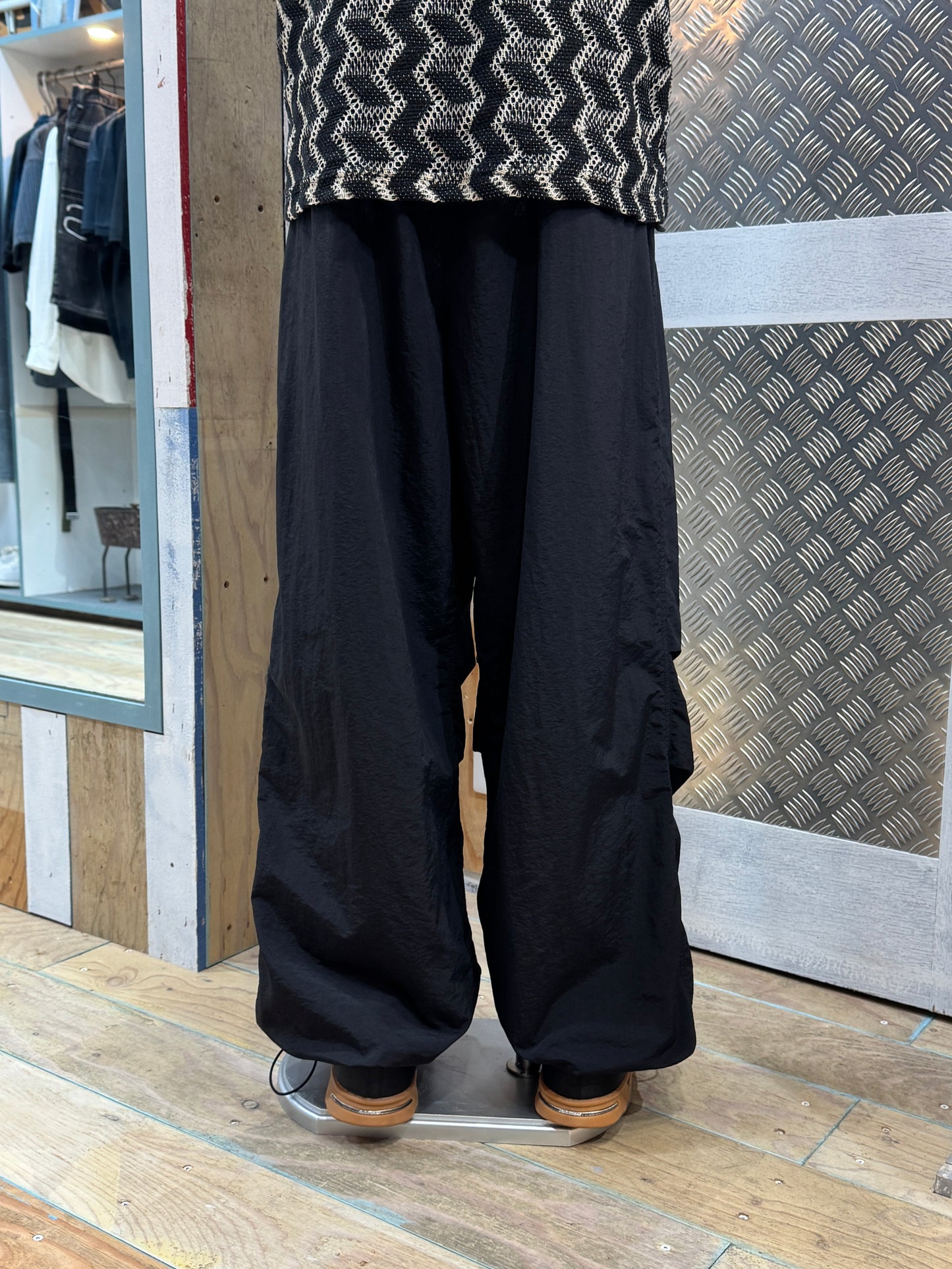 Nylon Parachute Wide Pants
