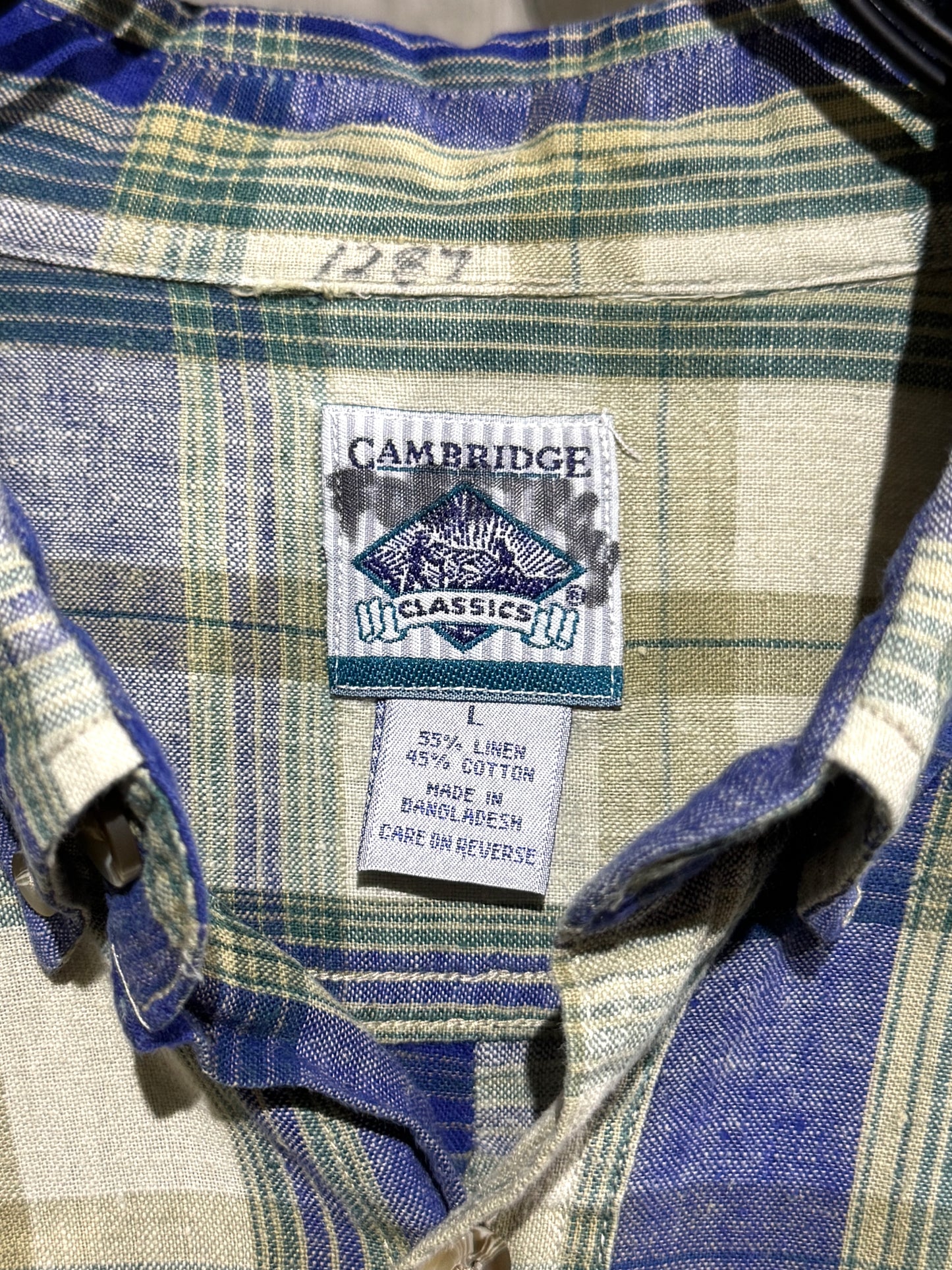 Linen Mix Plaid Shirt