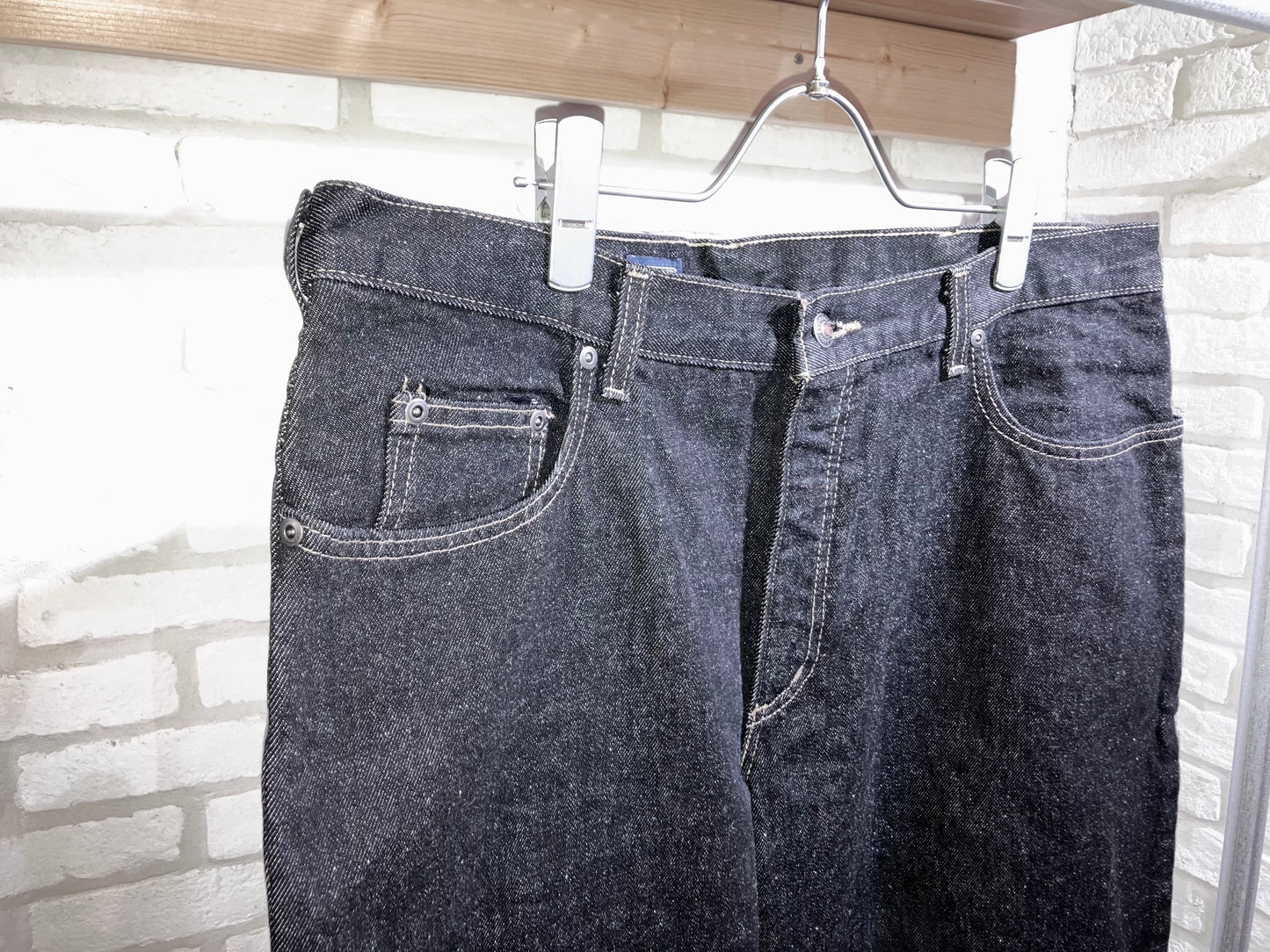 "LANDS'END" 90〜00s Yarn Dye BLK Denim Pants "NOS' Special Piece!!!"
