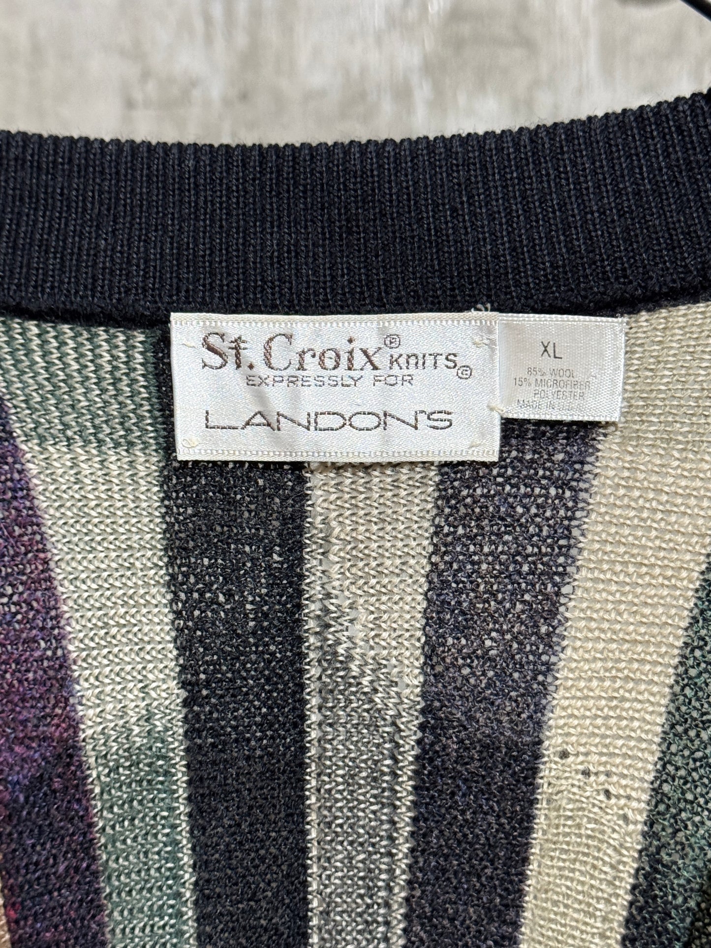 Old St. Croix Geometric Pattern Cardigan