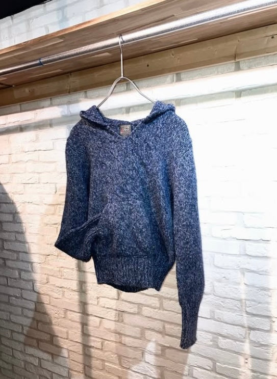 "THINK PINK" Old Short Length Knit Hoodie