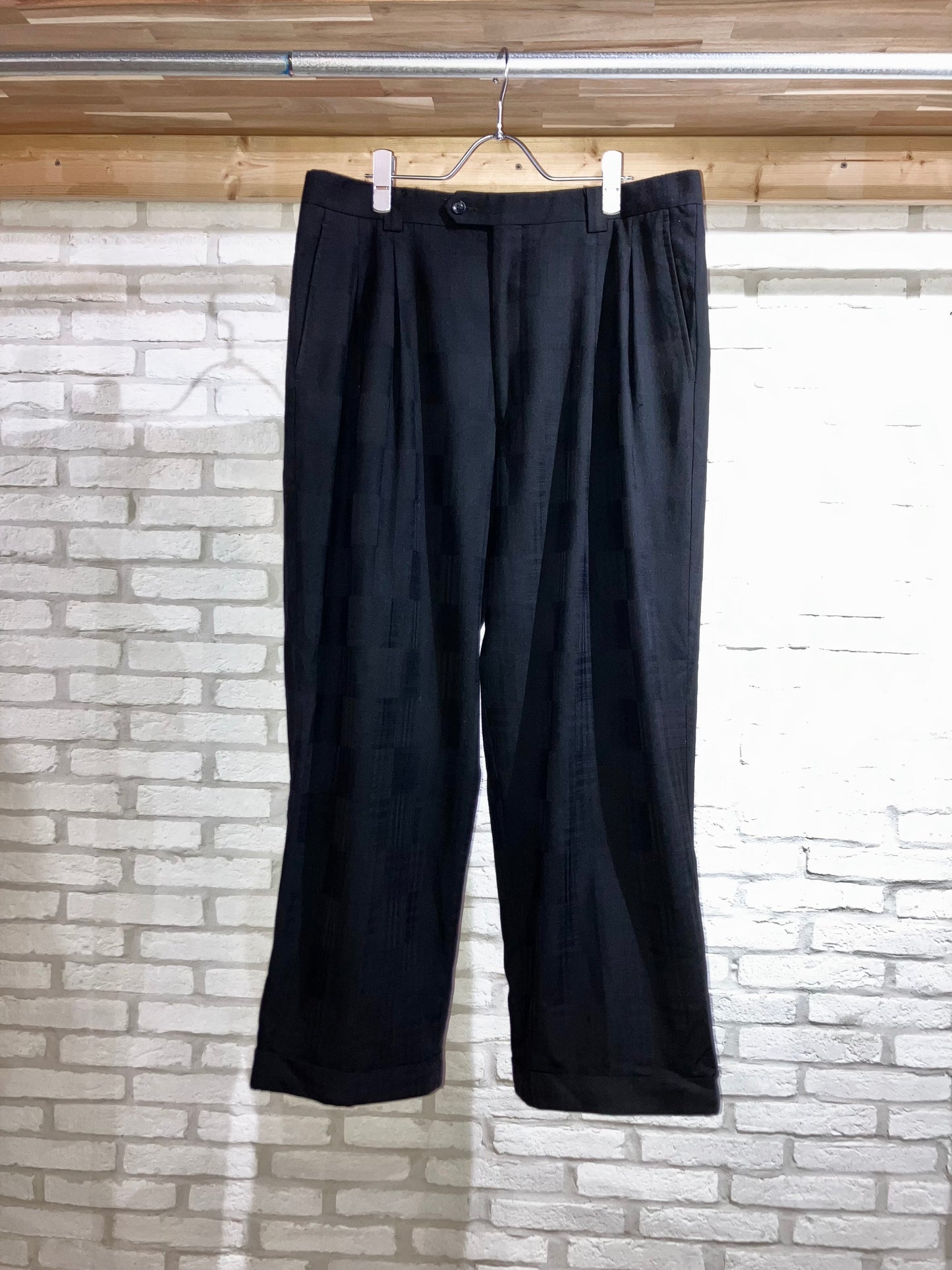 00s Check Wide Slacks