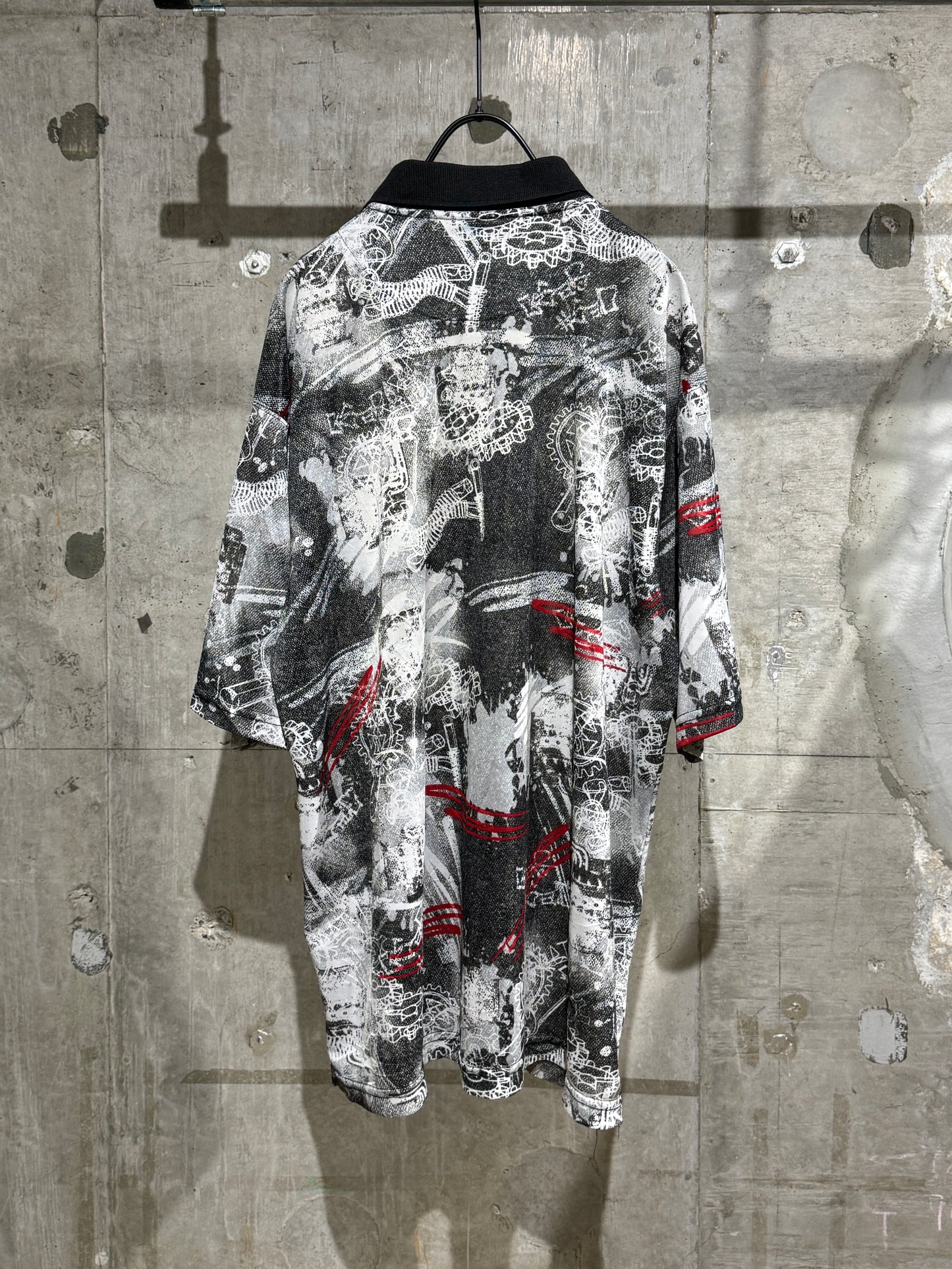 No Boundaries Oversized Abstract Graphic Polo Shirt
