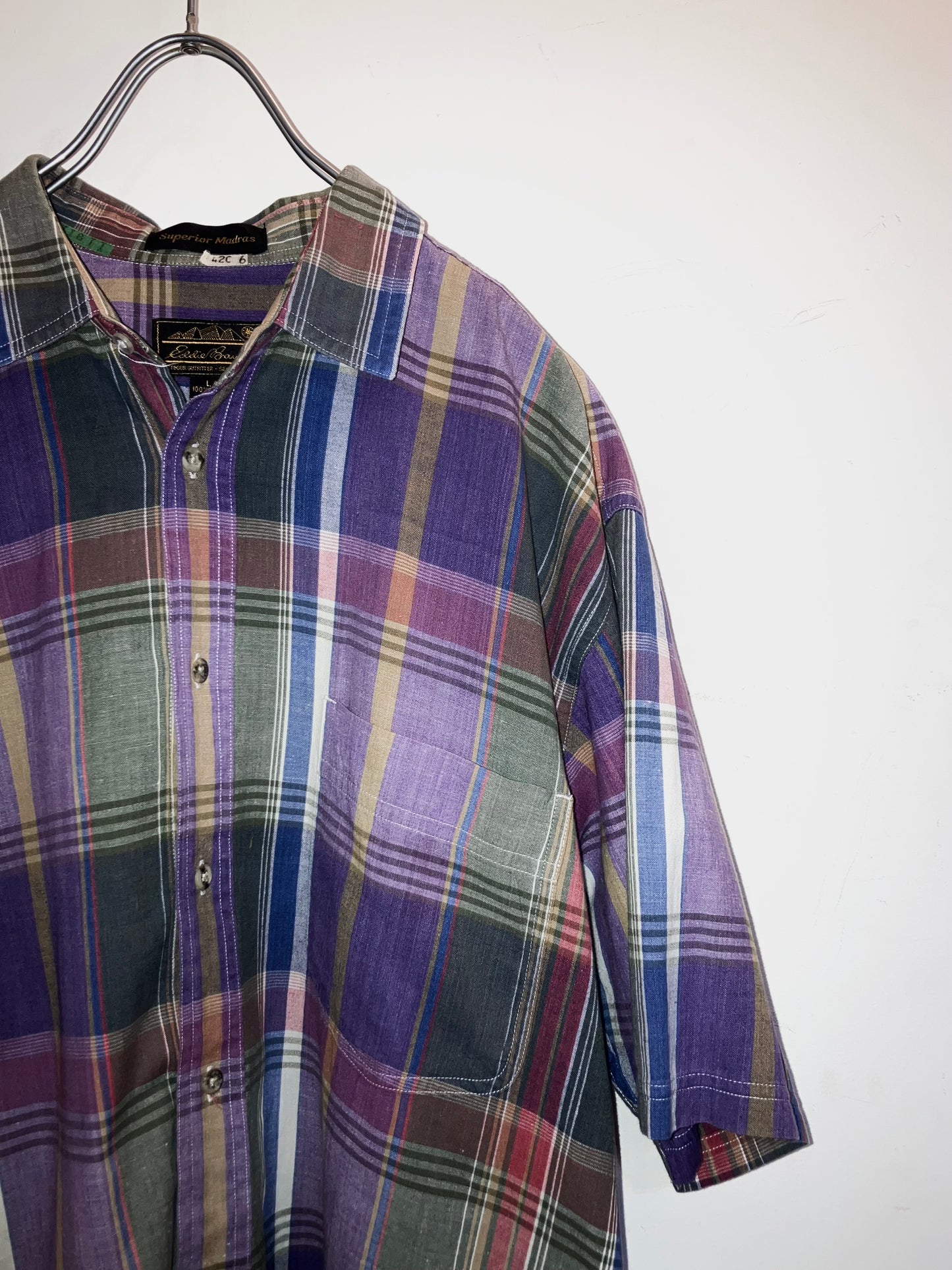 "Eddie Bauer" Old Madras Check Shirt