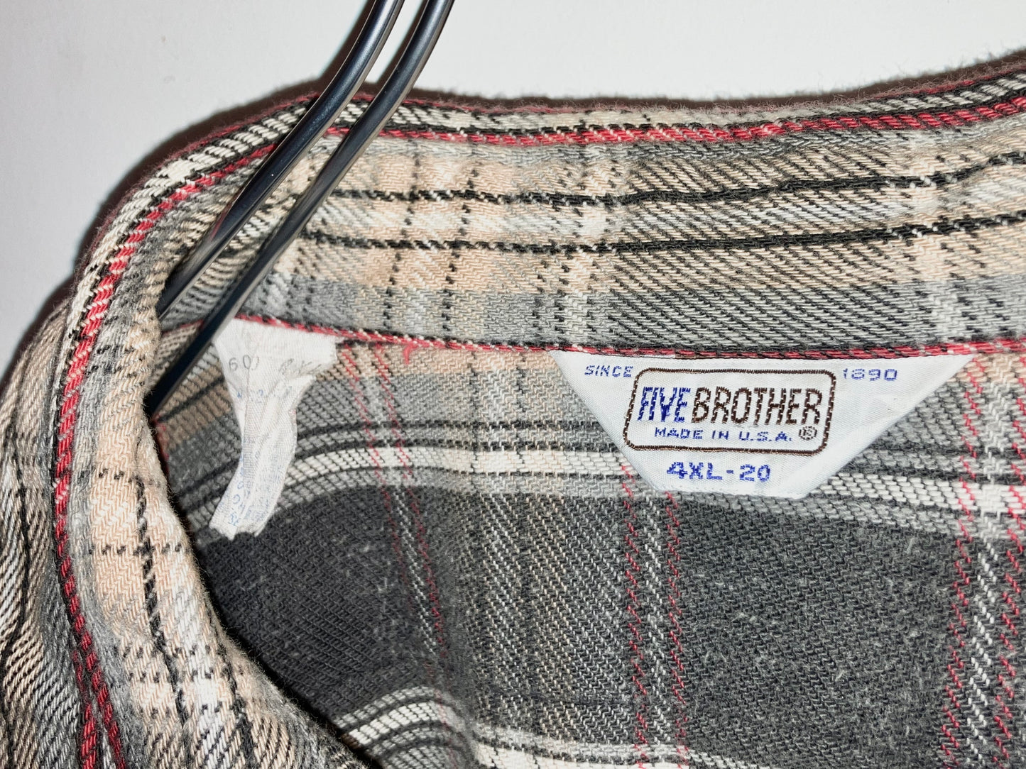 "FIVE BROTHER" Old Super Wide Heavy Flannel Check Shirt
