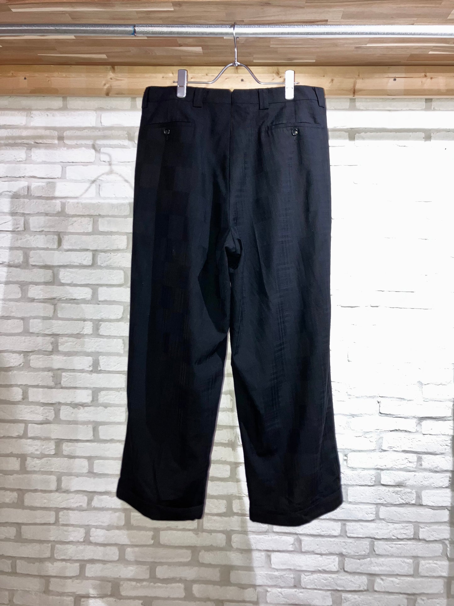 00s Check Wide Slacks