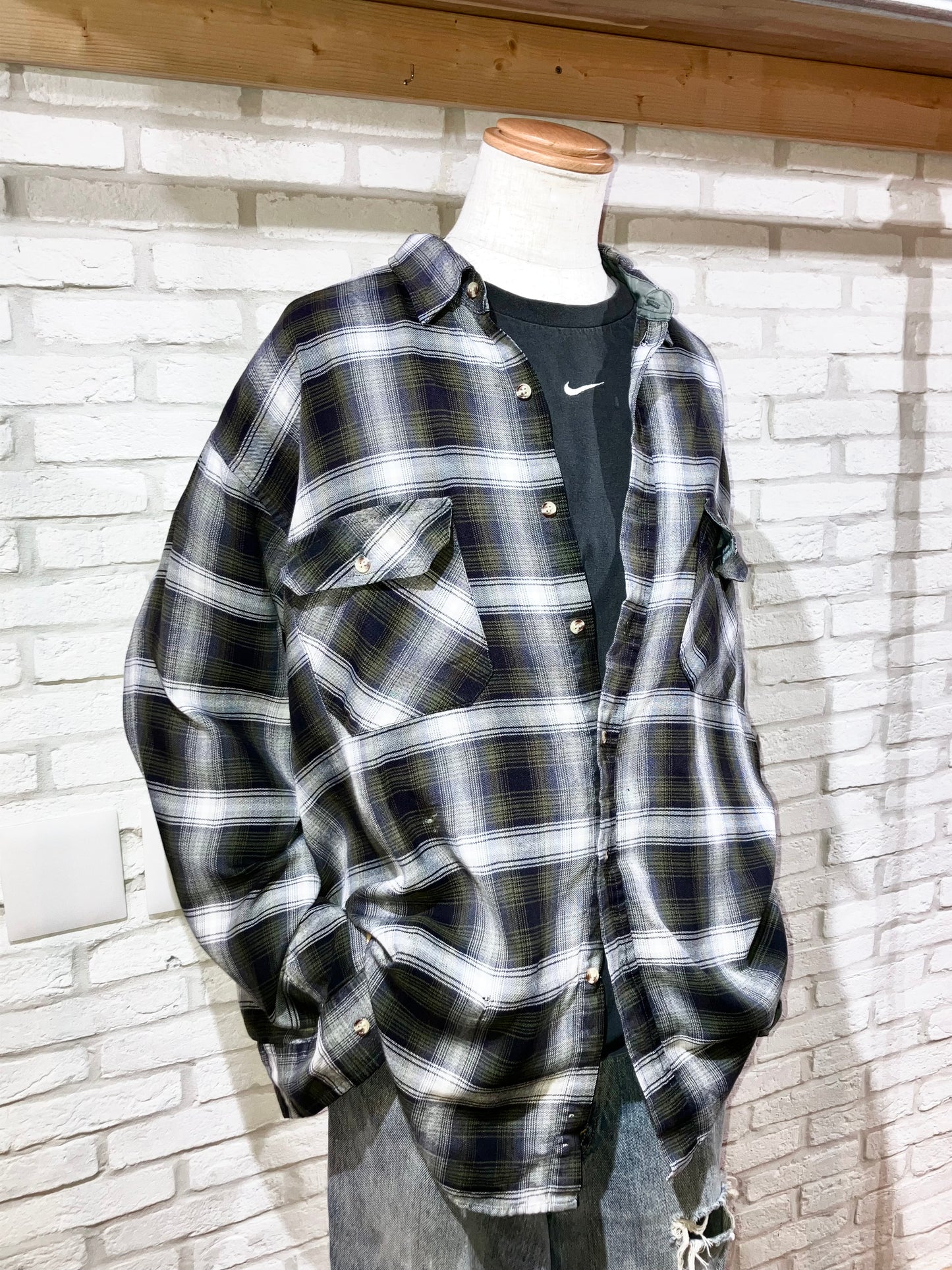 Old Oversized Shadow Check Shirt