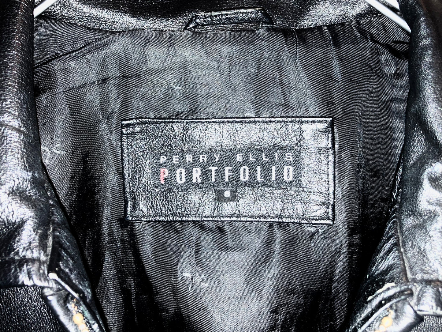 "PERRY ELLIS" Old Design Leather JKT