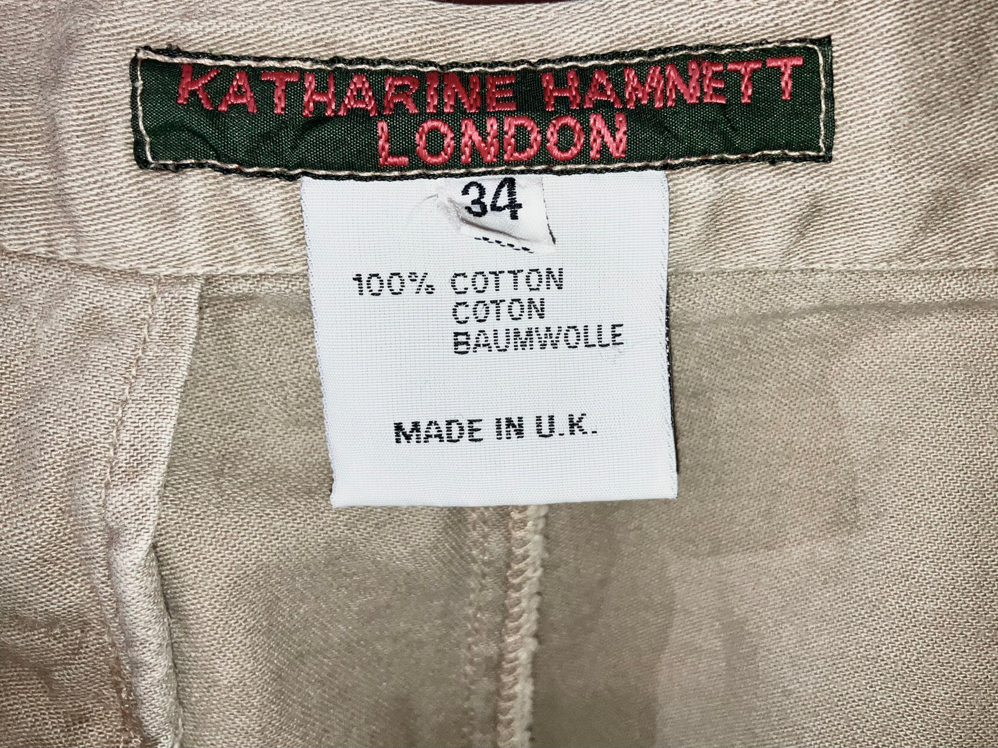 "KATHARINE HAMNETT" Vintage Cotton Slim Pants"Special Piece"