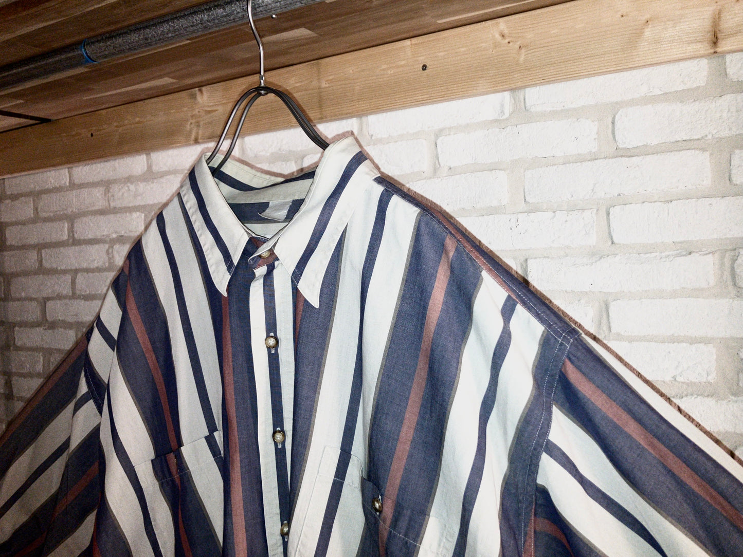 "KING SIZE" Old Oversized Stripe Shirt