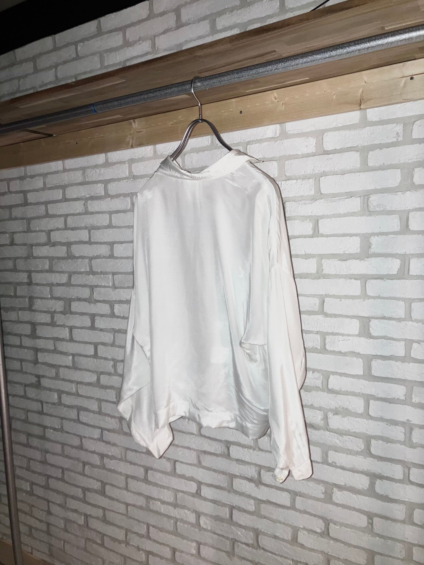 Vintage Wide&Short Length Viscose Shirt "Nice One Point⭐︎"