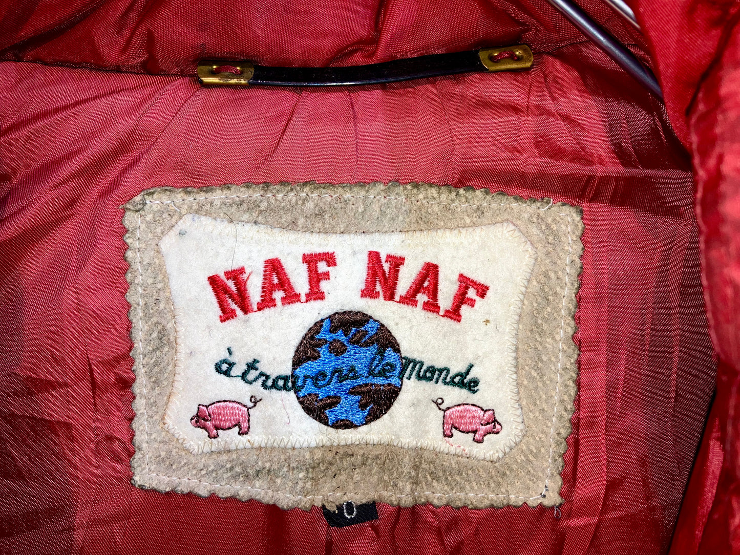"NAF NAF" Vintage Leather&Nylon Padding Vest