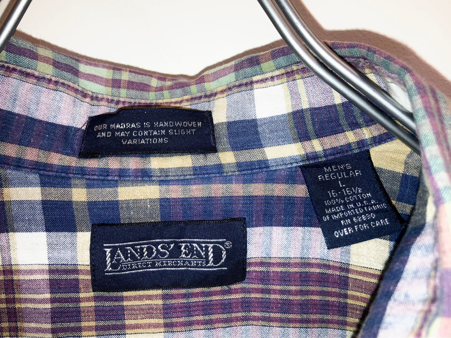 "LANDS'END" Old Madras Check Shirt