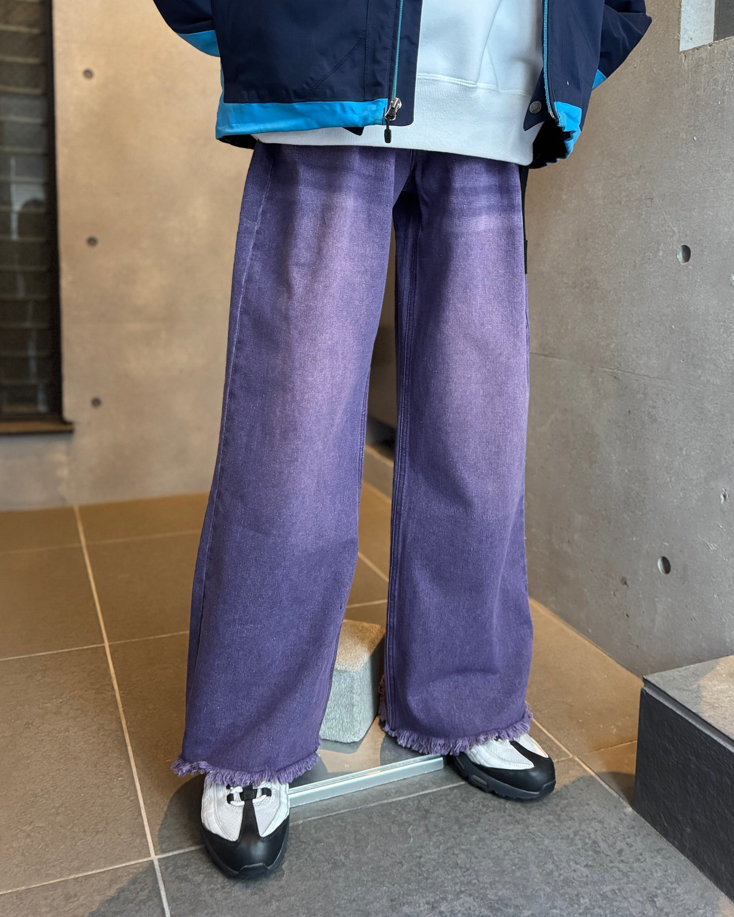 Purple Wide Straight Denim Pants