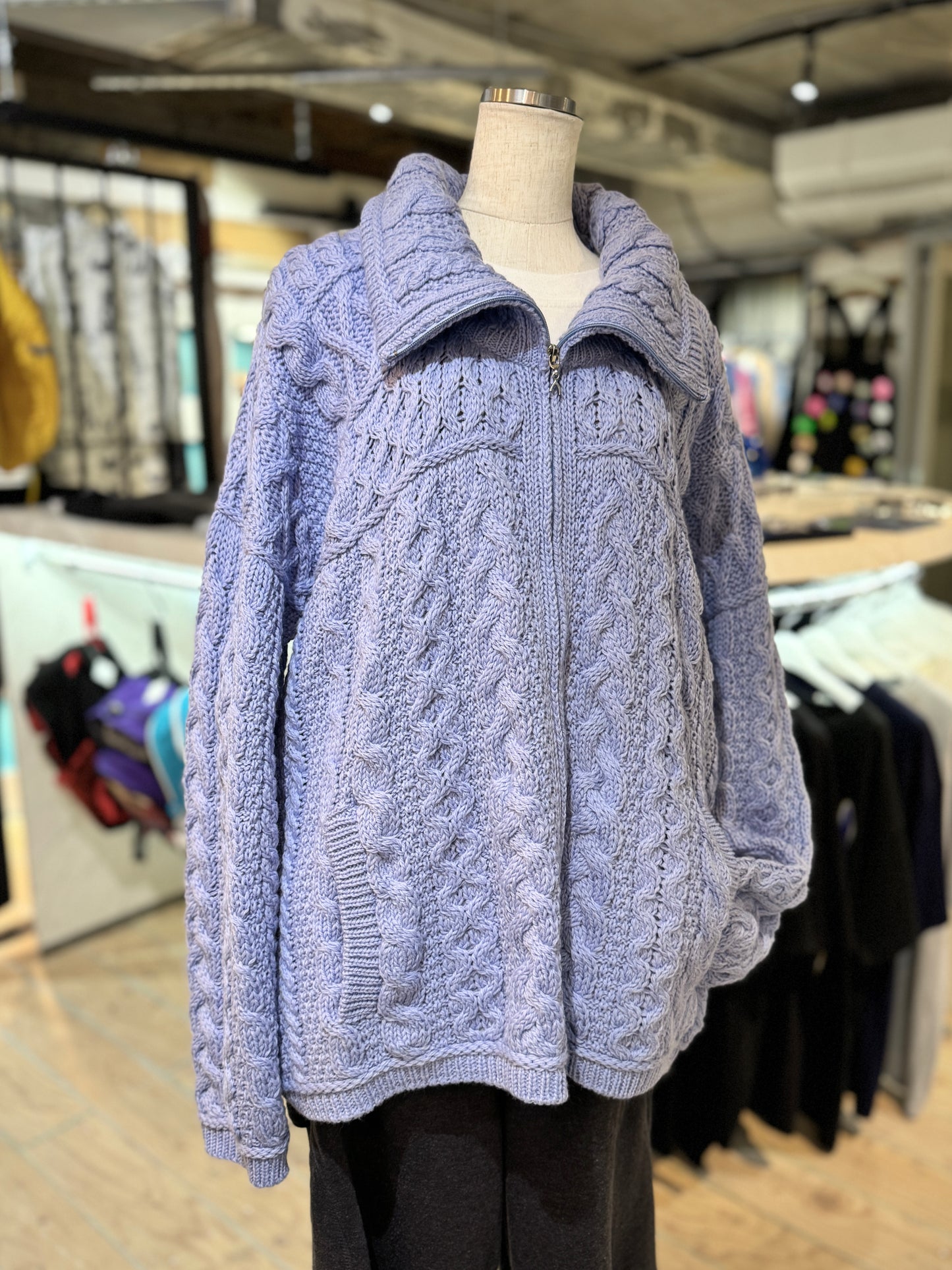 Aran Crafts Merino Wool Zip-up Cardigan