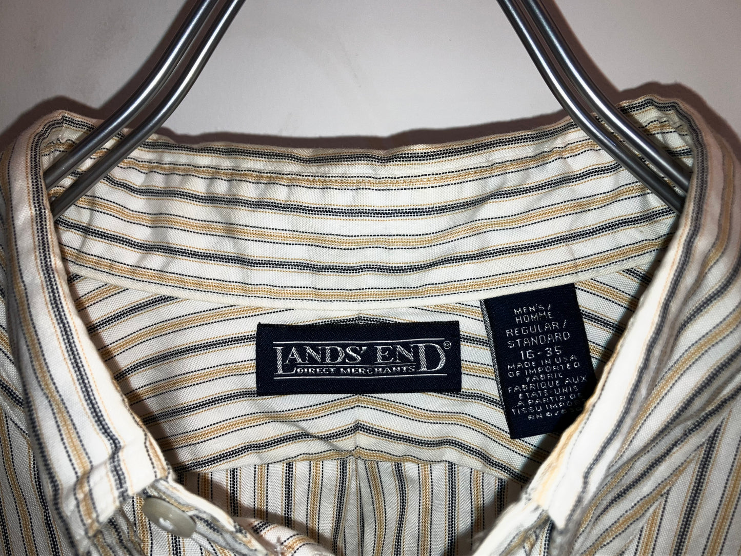 "LANDS'END" 00s Stripe Dress Shirt
