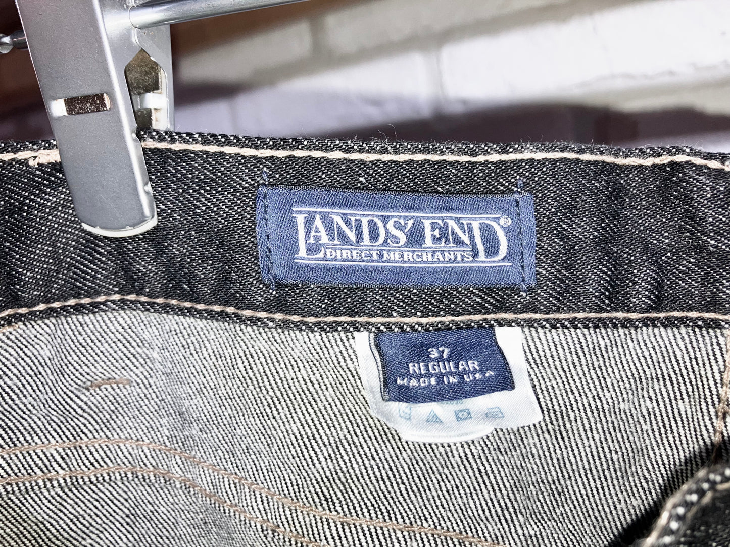 "LANDS'END" 90〜00s Yarn Dye BLK Denim Pants "NOS' Special Piece!!!"